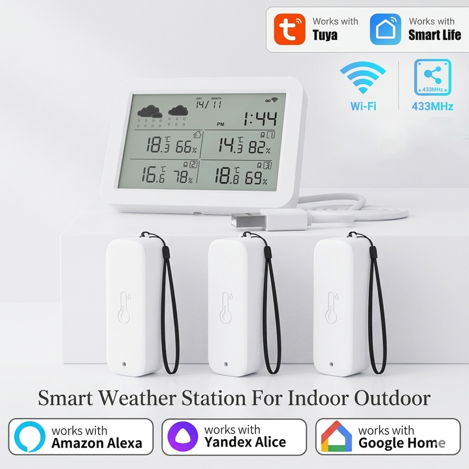 Stacja pogodowa Tuya WiFi+RF43 – Weather Station Indoor recenzja i cena