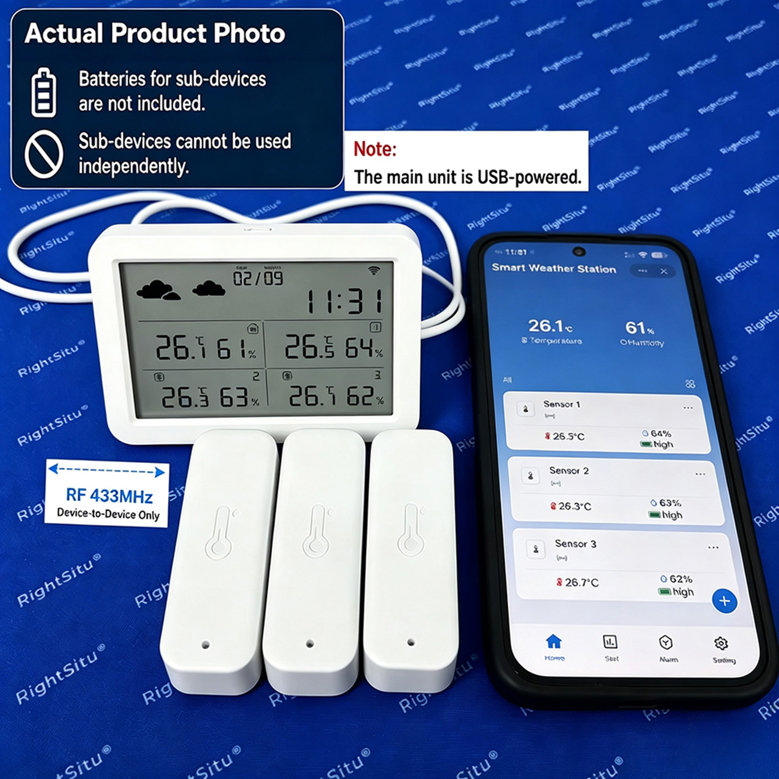Stacja pogodowa Tuya WiFi+RF43 – Weather Station Indoor recenzja i cena